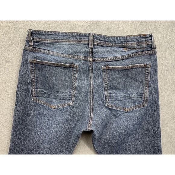 MBX Denim Jeans Men's Size 36X30 Slim Stretch Blue Distressed Dadcore Well Loved - Picture 10 of 16